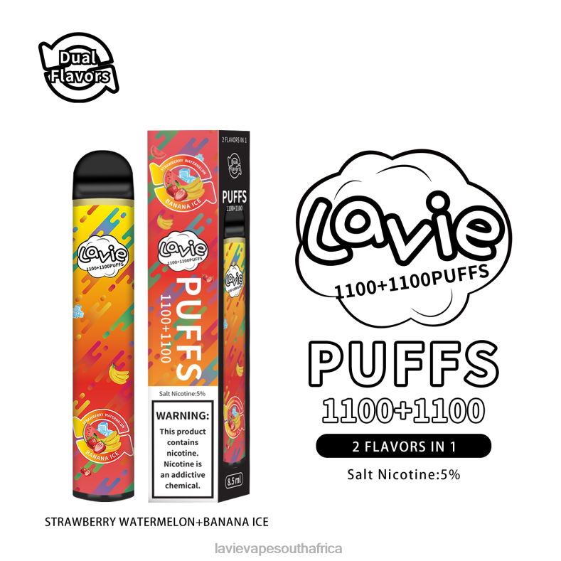LAVIE E Cigarette - LAVIE BAR Switch 2200 Puffs Strawberry Watermelon/Banana Ice VNZRX295